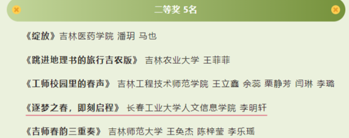 喜讯|我校党委宣传部融媒体中心学生干部在“春之美丽校园”吉林省大学生短视频大赛中荣获佳绩